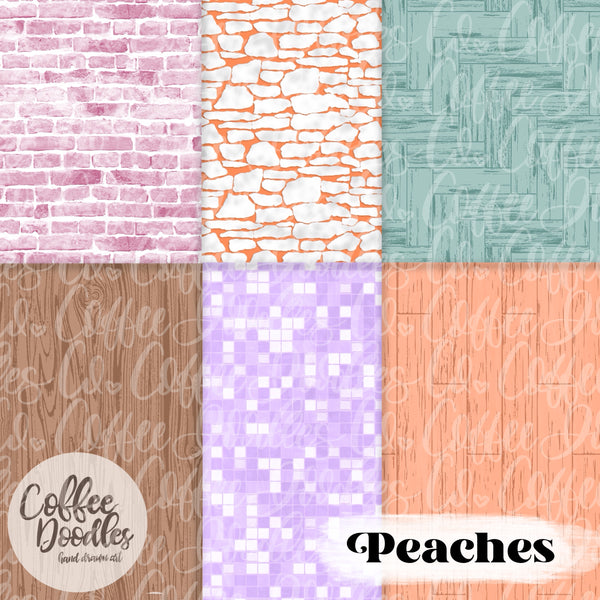Peaches Dark Inspired Texture Digital Paper Pack