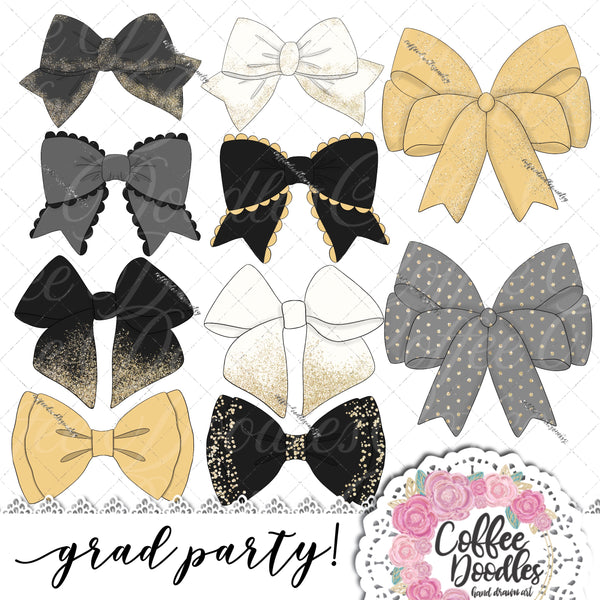 Grad Party BOW Inspired Clipart