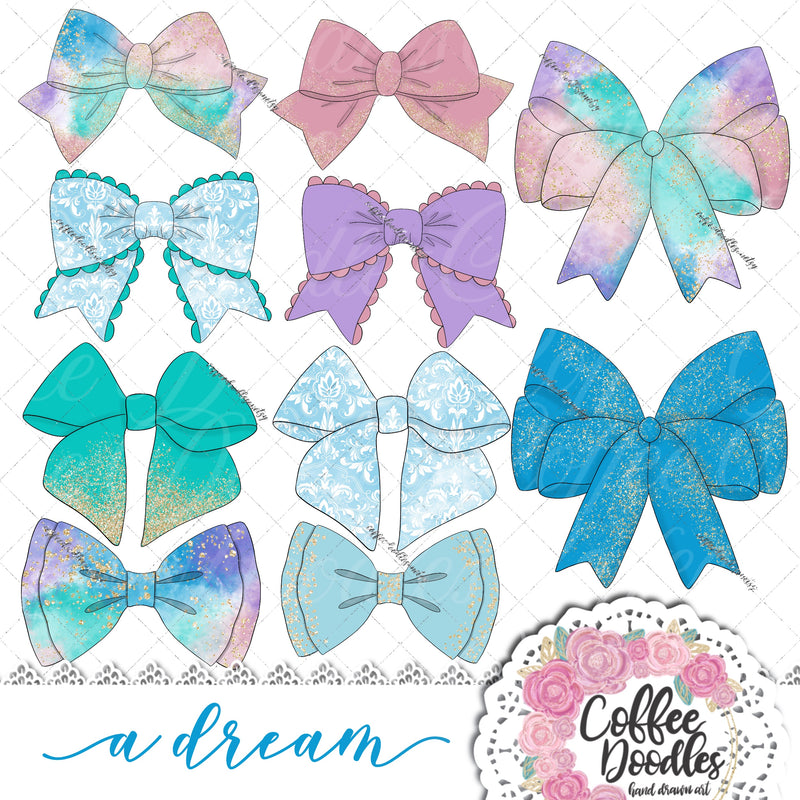 A Dream Blue BOW Inspired Clipart