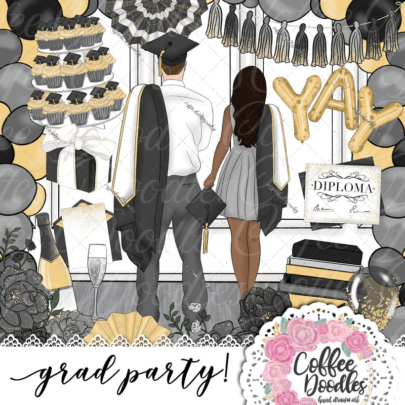 Grad Party Inspired Clipart