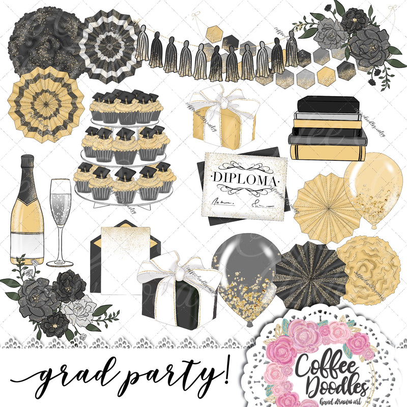 Grad Party Inspired Clipart