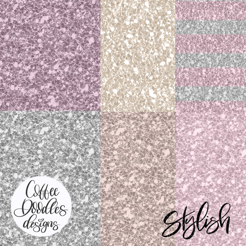 Work from Home Purple Collection Inspired Glitter Digital Paper Pack