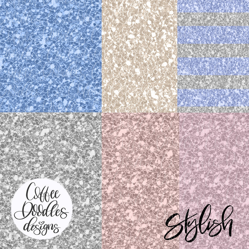 Work from Home Navy Collection Inspired Glitter Digital Paper Pack