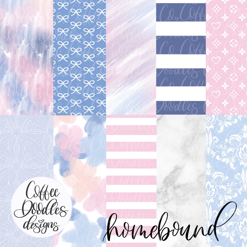 Work from Home Navy Collection Inspired NOT SEAMLESS Inspired Digital Paper Pack