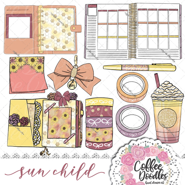 Sun Child Inspired Clipart Planners