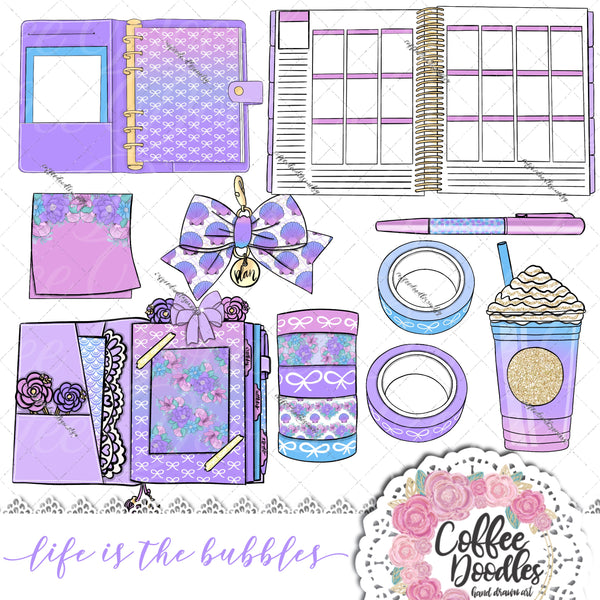 Life Is Bubbles Inspired Clipart Planners