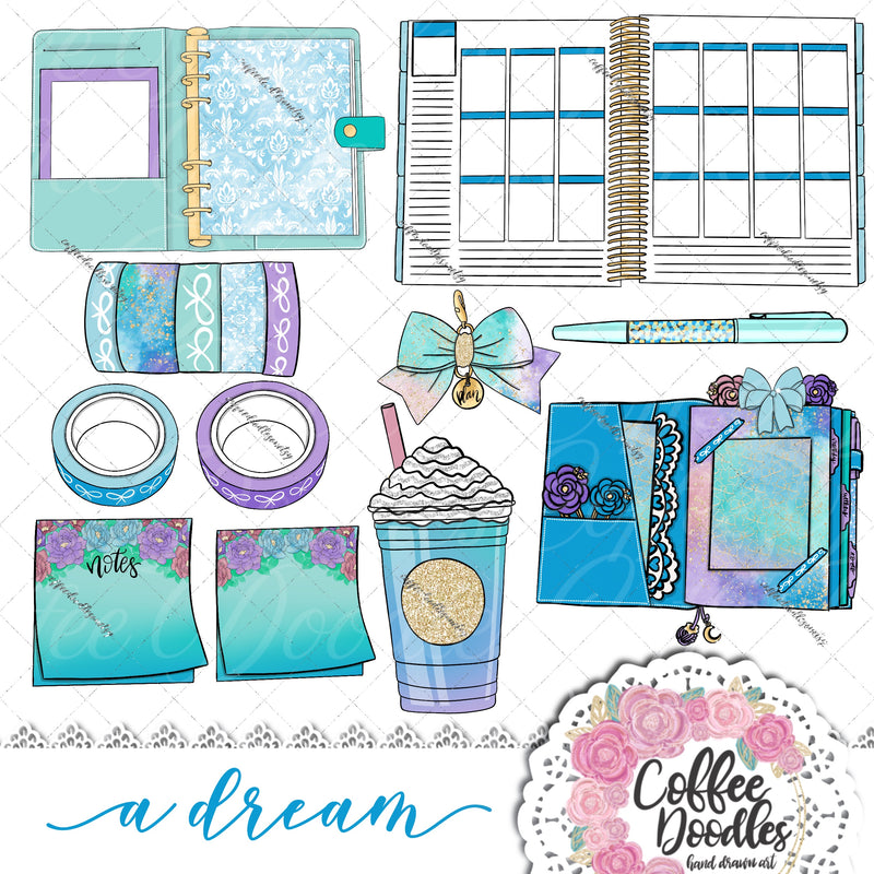 A Dream Blue Inspired Clipart Planners