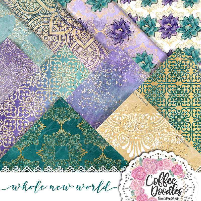 Whole New World NOT SEAMLESS Inspired Digital Paper Pack