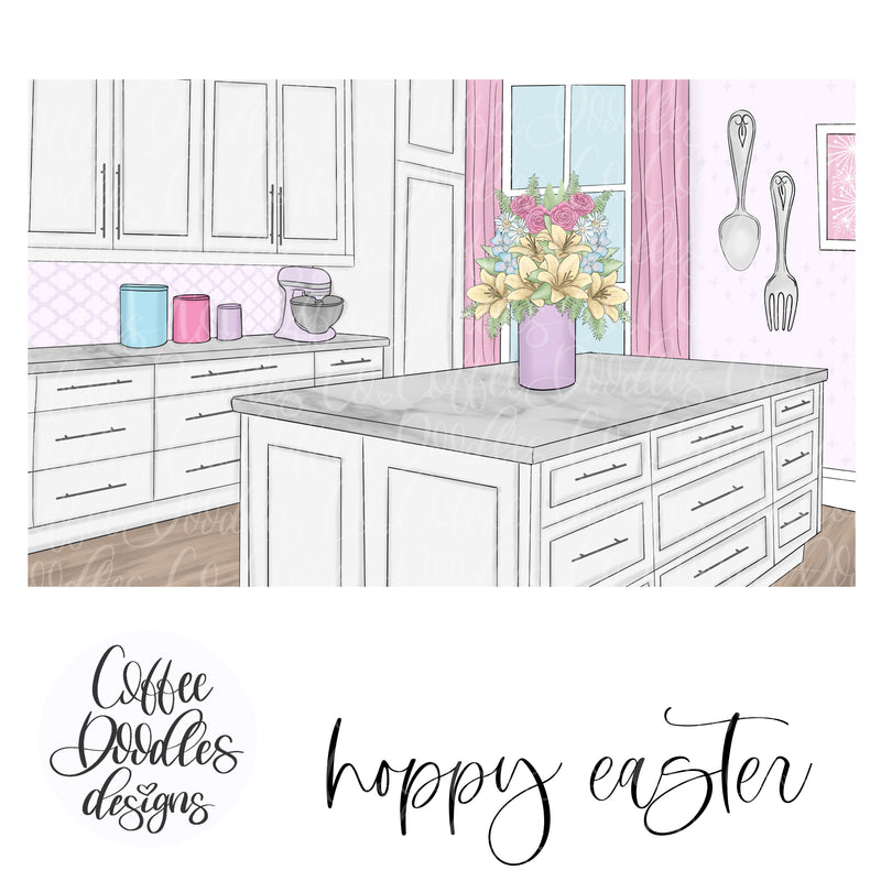 Hoppy Easter SCENES Inspired Clipart