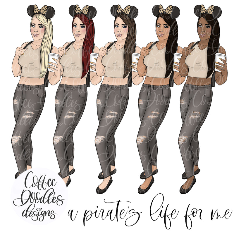 A Pirate's Life for me Inspired Clipart GIRL Fashion Girl Clip Art